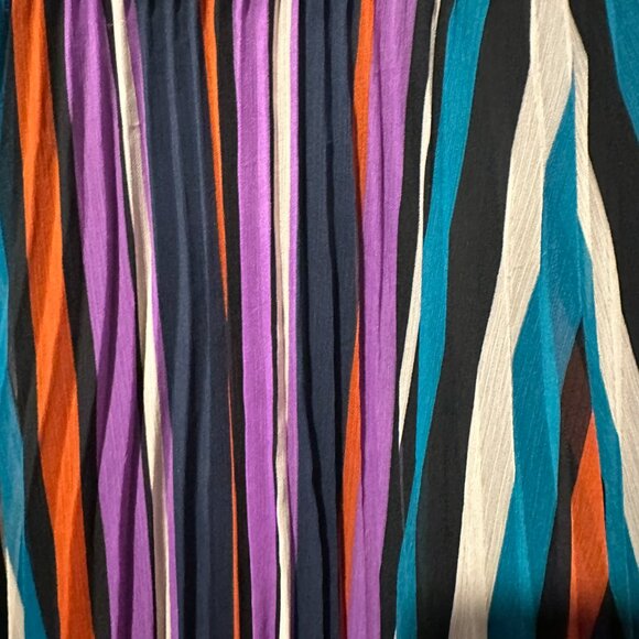 Halogen Pleated Midi Skirt – Multicolor Stripe – Petite Medium - Picture 3 of 3
